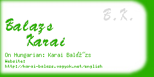 balazs karai business card